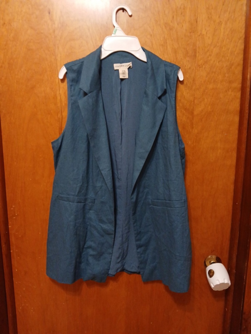 Women's Sleeveless Teal Open-Front Vest by Universal Thread